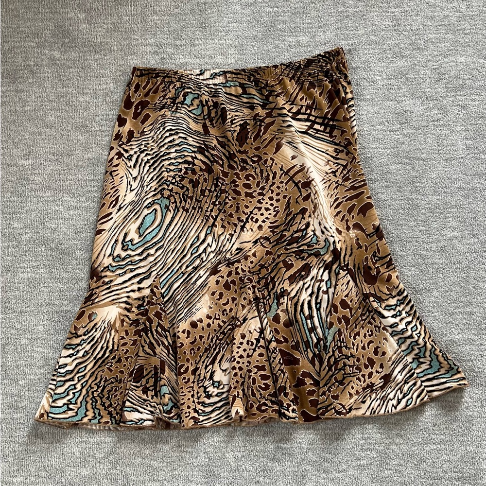 Y2K Animal Print Pleated Stretch Skirt